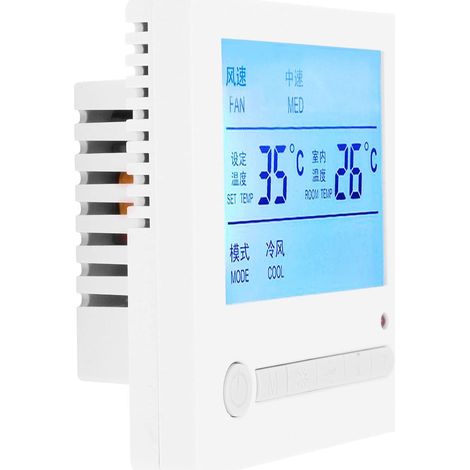 Contrôleur de Température de Bobine Ventilateur Thermostat LCD Intelligent AC220V avec Thermistance et Grand écran pour la Climatisation et L'utilisation la Pièce (1/5)