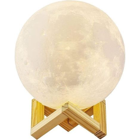 Lampe Lune 3D, Veilleuse LED Lampe Luna Tactile 3 Couleurs, USB Rechargeable Veilleuse Lune (1/5)