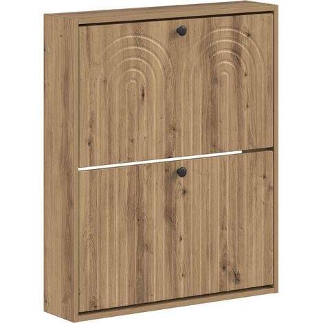 Wall-Mounted Shoe Cabinet ALKMAAR 71 x 17 x 86 cm Artisan Oak vidaXL (1/5)
