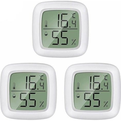 3pcs - thermomètre électronique et hygromètre de haute précision avec aimant intégré et ruban adhésif double face. Best-seller Amazon, mini pour intérieur