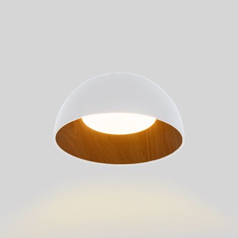 Plafonnier LED CCT 12W - Effet bois - ø35cm - Blanc (1/5)