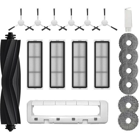 19-teiliges Zubehörset für Dreame L10s Ultra / L10 Prime / L10s Pro Gen 2 / L10s Plus / Xiaomi X10+ X20+, 1 Hauptbürste, 1 Bürstenabdeckung, 6 Seitenbürsten, 4 Filter, 6 Wischpads (1/5)