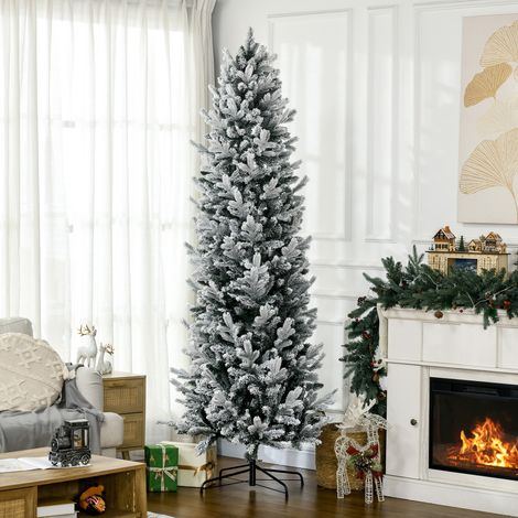 Sapin de Noël Blanc Neige 225 cm, 988 Branches, Pied Acier, Dépliage Auto, Intérieur Premium (1/5)