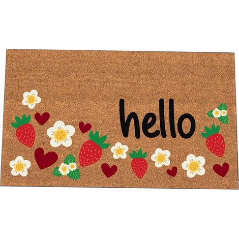 Tapis de Porte en Fibre Naturelle de Coco - Conçu pour une Longue Durée de Vie et un Nettoyage Facile - Message d'Accueil Original (1/5)
