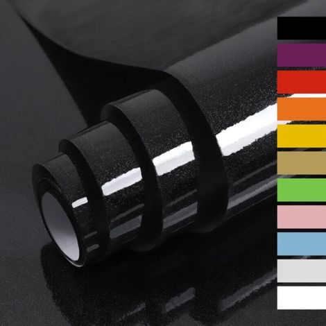 Black wallpaper, 1 meter 60 cm, pearlescent, suitable for cabinets and wardrobes, solid color, waterproof, self-adhesive. (1/5)