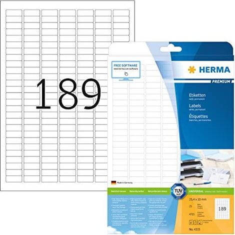 Etiquette universelles Herma 4333 25.4 x 10 mm papier blanc 4725 pc(s) fixation permanente (1/5)