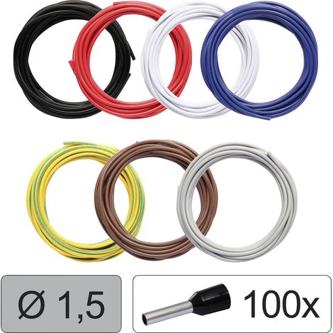 Quadrios 25CW116 Einzelader LiFY   1.5 mm² Schwarz, Rot, Weiß, Blau, Gelb-Grün, Braun, Grau 1 Set