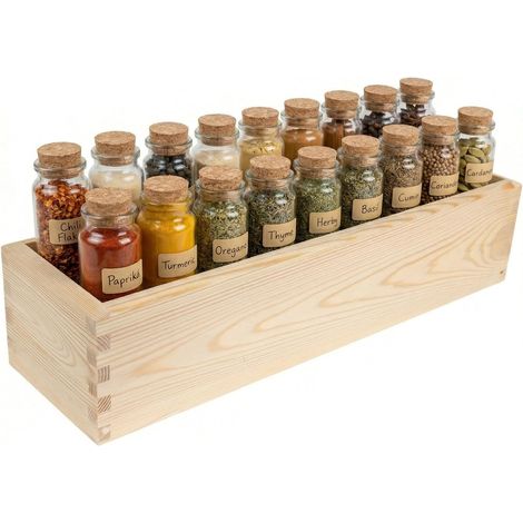 Creative Deco Organizer Scatola in Legno di Pino Naturale 40 x 10 x 9 cm Contenitore Portaoggetti Salvaspazio
