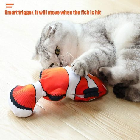 Jouet Chat, Jouets Poisson Electronique Simulation Réaliste, Jouet pour Chat Poisson Qui Bouge Jouet Chaton Rechargeable USB, Jouet à Macher Interactif pour Chat (1/4)