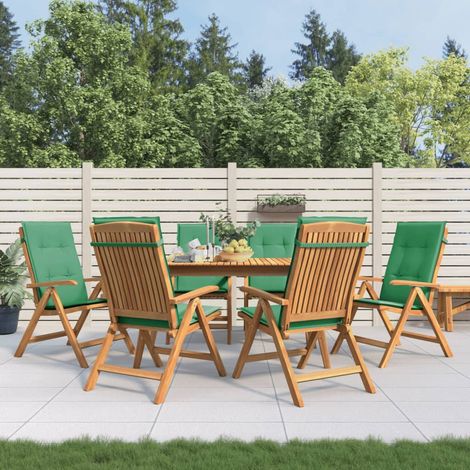 Gartenstühle mit Kissen 6 Stk. Massivholz Teak (1/5)
