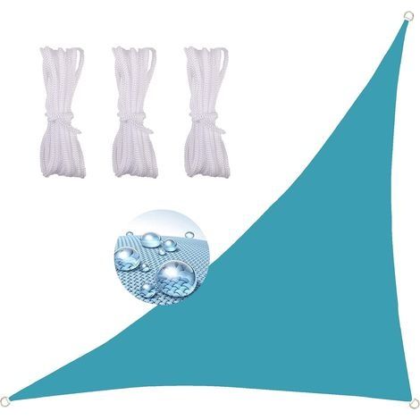Voile D'Ombrage Triangle 4X4X5.7M, Anthracite, Triangle Rectangle imperméable Toile Ombrage,Protection 95% UV,pour Patio Jardin Terrasse Camping,Corde Fixe Incluse (1/5)