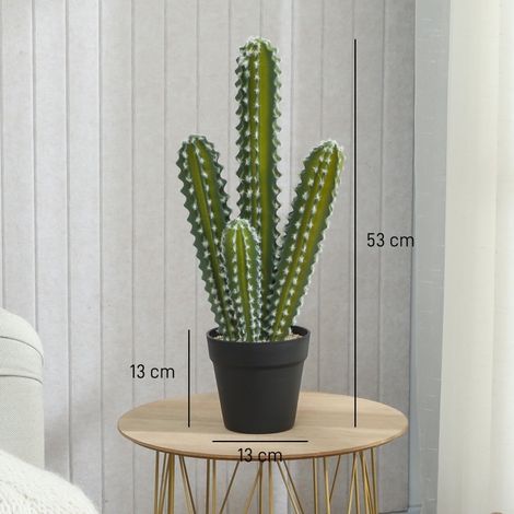 Cactus factice 53cm, plante artificielle en pot pour intérieur, déco maison ou bureau (1/5)