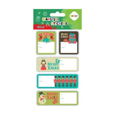 Etiquetas navideñas adhesivas de 10x20cm con colores alegres