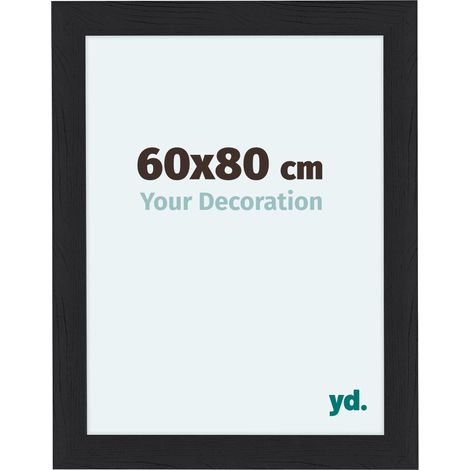 yd. - Cadre photo 60x80 - Noir Grain de Bois - MDF - Como (1/5)