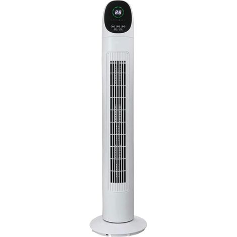 Ventilateur Tour rafraîchissant pour Chambre à Coucher, Ventilateur sur Pied sans pales avec 3 Modes, 3 Vitesses et Affichage numérique, rafraîchisseur d'air avec Oscillation à 80°, minuteri