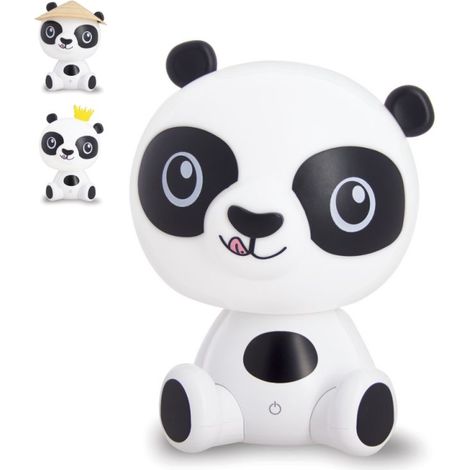 Veilleuse Panda LED, intensité variable, 2 accesoires inclus (couronne / chapeau), USB rechargeable, RVB / Blanc chaud (1/5)