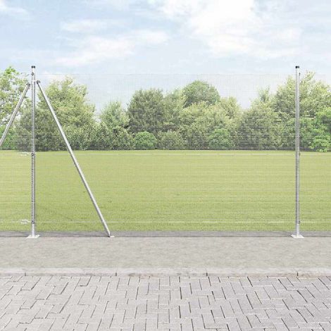 Zaunpfosten Silber 10 x 1,5 m (12 x 12 mm Maschenweite) Stahl