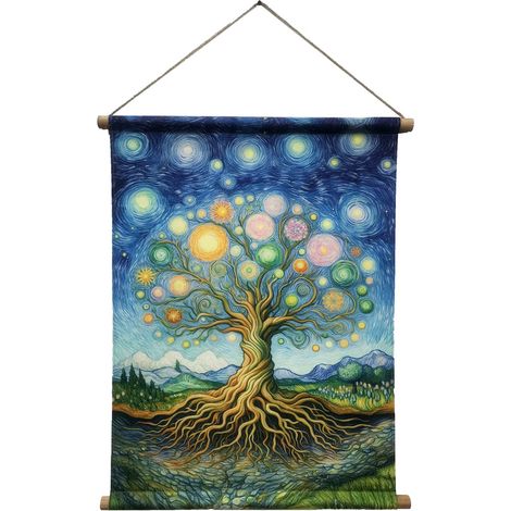 Signes Grimalt Cuadro Adorno Pared  Lienzo Enrollable Arbol Vida Cuadros Multicolor 3x60x77cm 37058