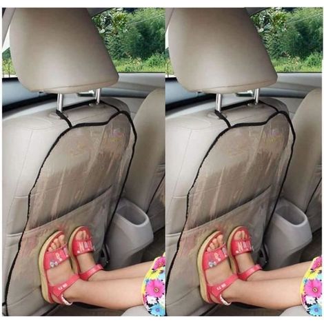 2 Pcs Auto Housse de Siège,Siège Auto Voiture De Couverture Protection Pour Les Enfants Boue Mat poussières Arrière Anti (1/4)