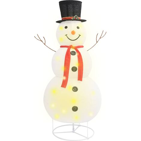 vidaXL Muñeco de nieve de Navidad con luces LED tela lujosa 180 cm (1/2)