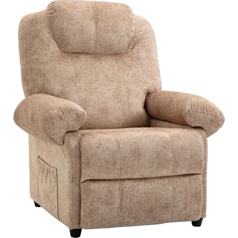 Poltrone Relax Reclinazione Manuale Poggiapiedi Estraibile Beige (1/5)