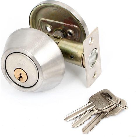 Serrure Porte Pêne Dormant Bouton Rond pour Chambre à Coucher Sécurisée (1/2)
