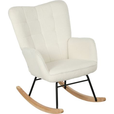 Sillón balancín con reposabrazos, 98 x 71 x 101 cm, blanco DESVIAE (1/5)