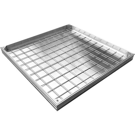 Couvercle de regard en alliage d'aluminium encastré-Passage 700 x 700 mm-A15 tampon de regard en aluminium invisible,Avec cadre,pour jardin,cour,autre espace intérieur et extérieur (1/5)