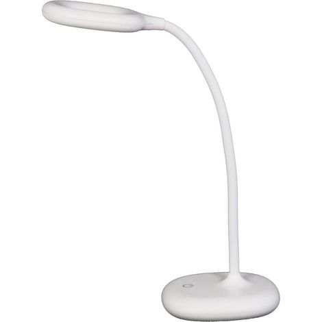 Lampe de Bureau Sans Fil Rechargeable, Compacte, Bras de 30cm Flexible 360°, Sober Design, Tactile Bouton Variation d’intensité Lumineuse, Protégez Yeux, Blanc (1/5)