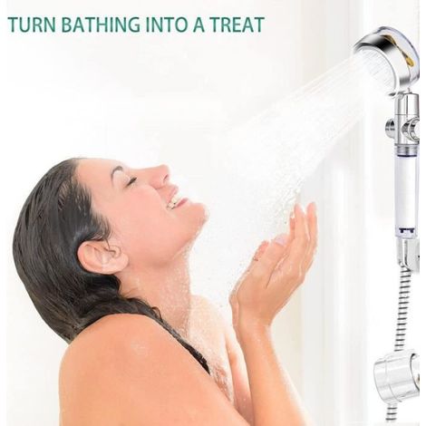 Douchette,pommeau douche,pommeau douche anti calcaire,Système de filtration en trois étapesAvec 3 Filtres (Doré) (1/4)