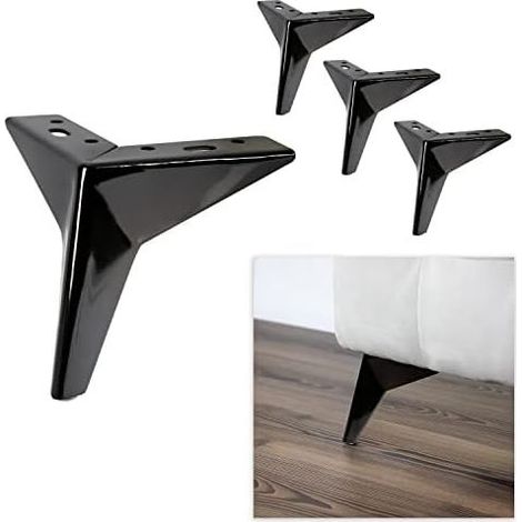 4 pieds Pieds pour canapés, meubles, armoires, fauteuils Pieds en métal pour meubles design modernes et élégants (17cm Noir) (1/4)