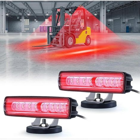Stück 30W LED-Sicherheitsleuchten für Gabelstapler mit Magnetfuß, Warnleuchte, DC 12-80V, Rot-JXLGV