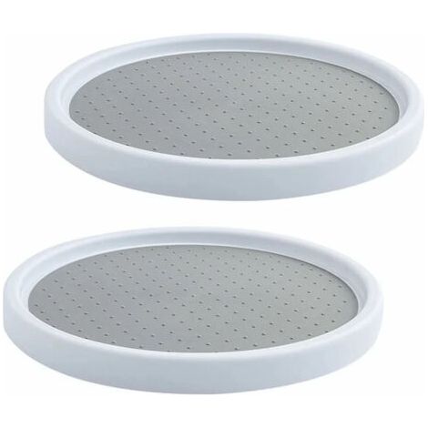 royaluxe-2 Pièces Plateau Tournant en Plastique pour Epices, Rotatif à 360°Plateau Tournant Epices Rangement Rond, Etagere a Epices Plateau Pivotant, Plateau Tournant Placard Cuisine pour Réfr (1/5)