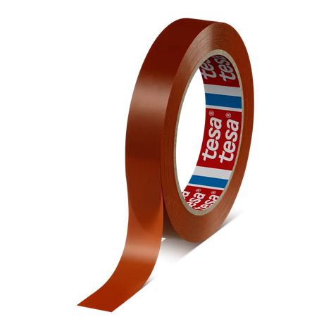 Tesa 64286, Standard-MOPP-Umreifungsband, 66 m, 19 mm, orange, Palettierung, Verstärkung, Verschließen von Versandkartons, 175 N/cm, 35 %, Haftung auf Stahl 7,5 N/cm