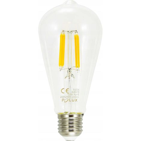 Ampoule LED filament ST64 E27 7,5W 1055lm 3000K Polux (1/5)