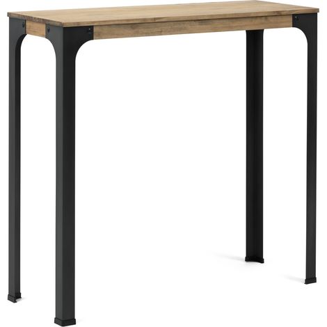 Mesa Alta Bristol 120x80x108cm en madera maciza de pino acabado vintage estilo industrial (1/5)