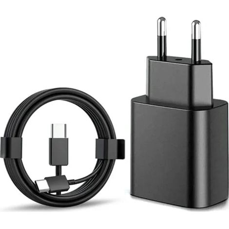 Chargeur rapide Samsung 45 W USB-C avec câble de 1 mètre - adaptateur secteur noir, charge ultra-rapide, emballage individuel (45 W noir) 1 paquet Samsung (45 W noir) (1/5)