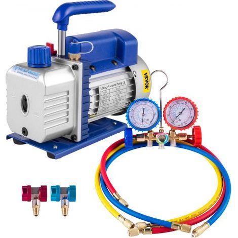 Pompe à vide climatisation 3 CFM 1/4 HP – Débit 85 L/min – Pression de travail 800 PSI – Jauge de collecteur 2 voies