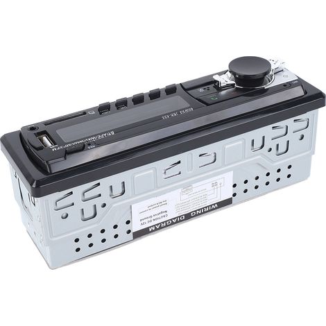 Autoradio 12V avec lecteur MP3, Bluetooth, appels mains libres, radio FM et télécommande (1/5)