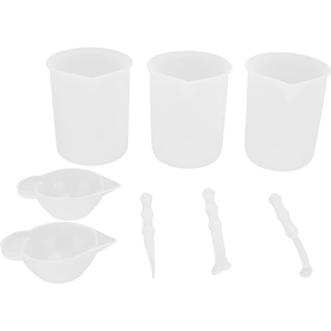 Set de 3 Tasses à Mesurer en Silicone, Bol Mélangeur Réutilisable pour Résine, Création de Bijoux et Loisirs Créatifs