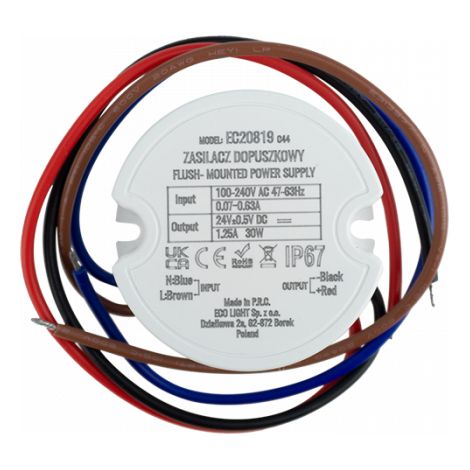 Alimentation encastrable Ø60 24V 30W IP67 Ecolight (1/3)