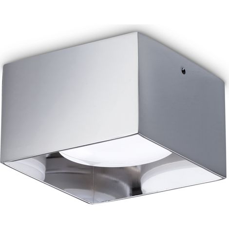 Plafoniera Contemporanea Spike Alluminio Cromo 1 Luce Gx53 15W 3000K Ip20
