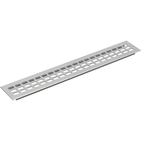 vasalat Lüftungsgitter Kühlschrank 800x80 mm, einsteckbares Lüftungsblech - auch für Kleiderschränke & Türen, Aluminium natur eloxiert