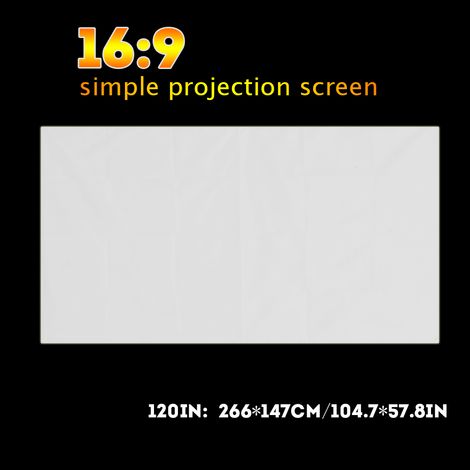 1 écran de projection portable blanc avec rideau, format 16:9 (120 pouces) (1/5)