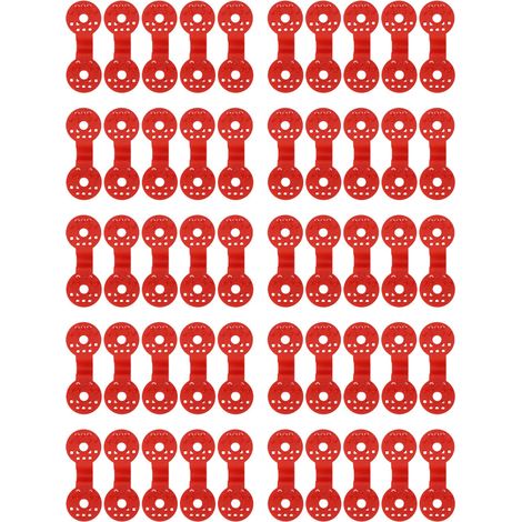50 clips ronds en plastique résistant à l'âge pour filets d'ombrage, idéaux pour les filets de jardin et la protection contre les oiseaux. Couleur rouge. (1/5)