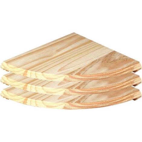 Home Ideas Corner Shelf Kit (3 Pack) - Solid Wood - 285 x 285 x 16 mm - Natural Wood (1/2)
