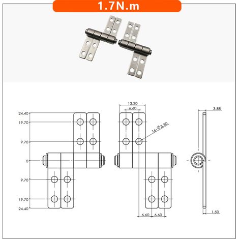 (2 pièces grand format) Amortisseur double page pour charnière à couple élevé, outil d'amortissement de grande taille, qualité industrielle durable (1/5)