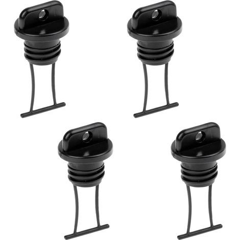 Set mit 4 universellen schwarzen Kunststoff-Ablassstopfen für Kajak-, Kanu- oder Bootsrümpfe - Kajakzubehör (1/5)