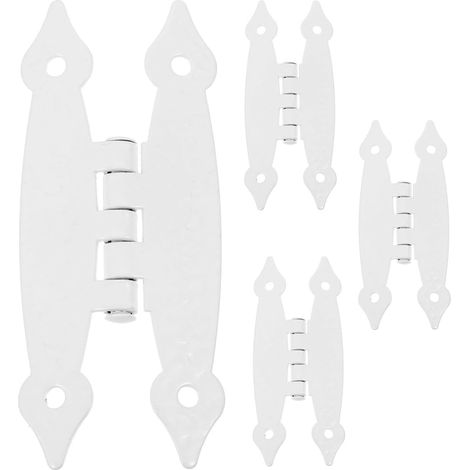 Charnière de Porte Résidentielle Blanche en Fer, Lot de 4 Profil H pour Placard, Fonctionnement Silencieux, Design Épuré, Format Compact (1/5)