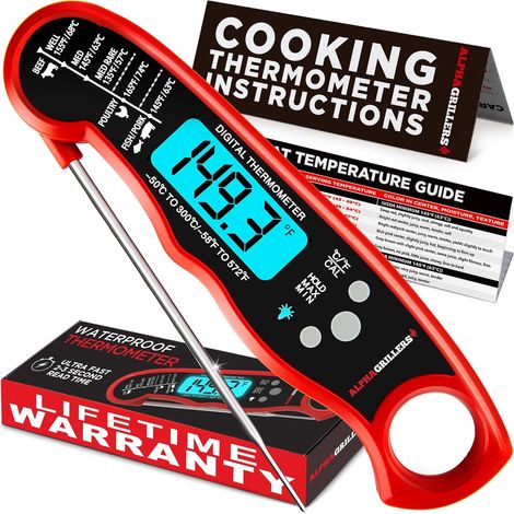 Thermomètre à viande numérique – Thermomètre de cuisson à lecture instantanée pour la cuisson et les grillades – Cadeau de cuisine professionnel pour hommes, papa et maman-AquaForge (1/5)